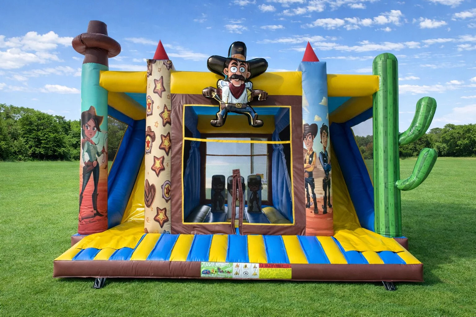 COWBOY légvár,ugrálóvár dupla csúszdás